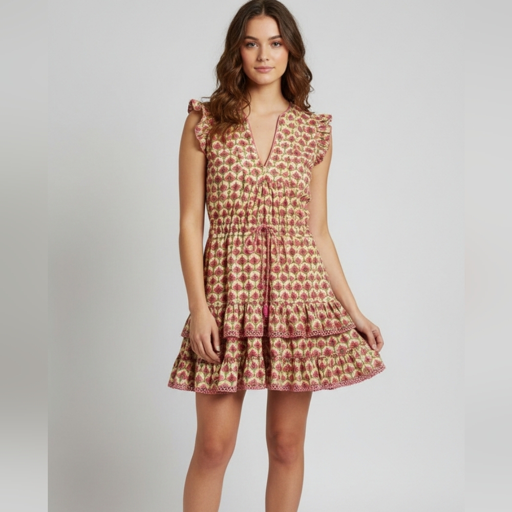 Tuckernuck Peach Lexy London Mini Floral Dress Size 6